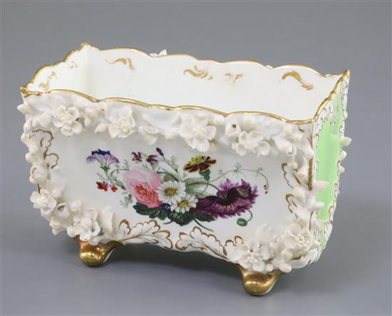 A Rockingham porcelain card rack, c.1830-42, W. 13.5cm